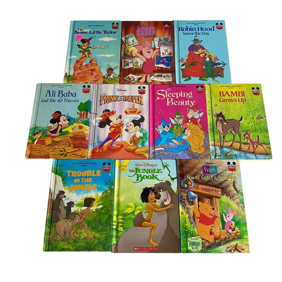 Vintage Walt Disney Hardcover Childrens Book Set 10 Classic Stories - Picture 1 of 2